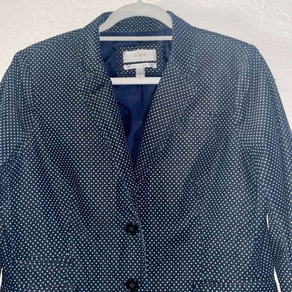 J.CREW CLASSIC SCHOOLBOY BLAZER NAVY POLKA DOT SZ 10 - Picture 3 of 7